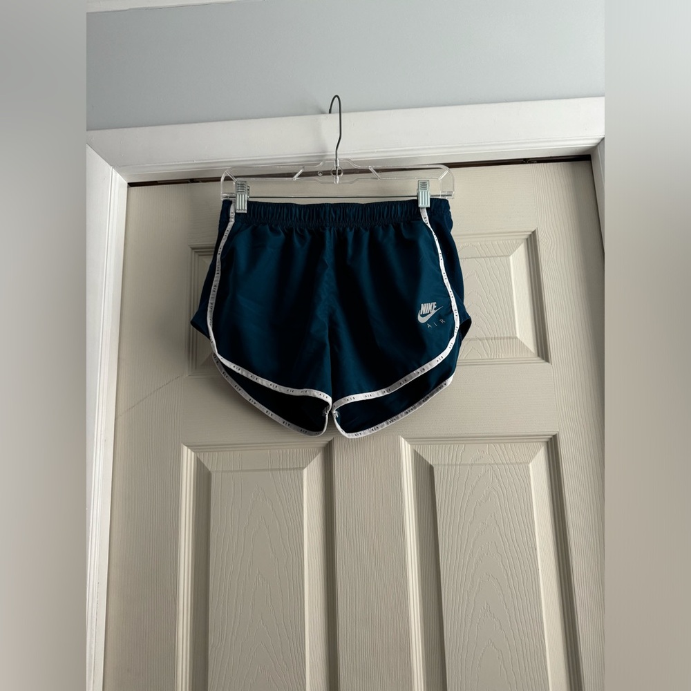 Nike Aqua Blue Running Shorts with White Trim